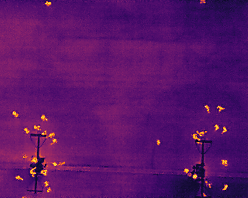 Thermal ISR frame, model detections active